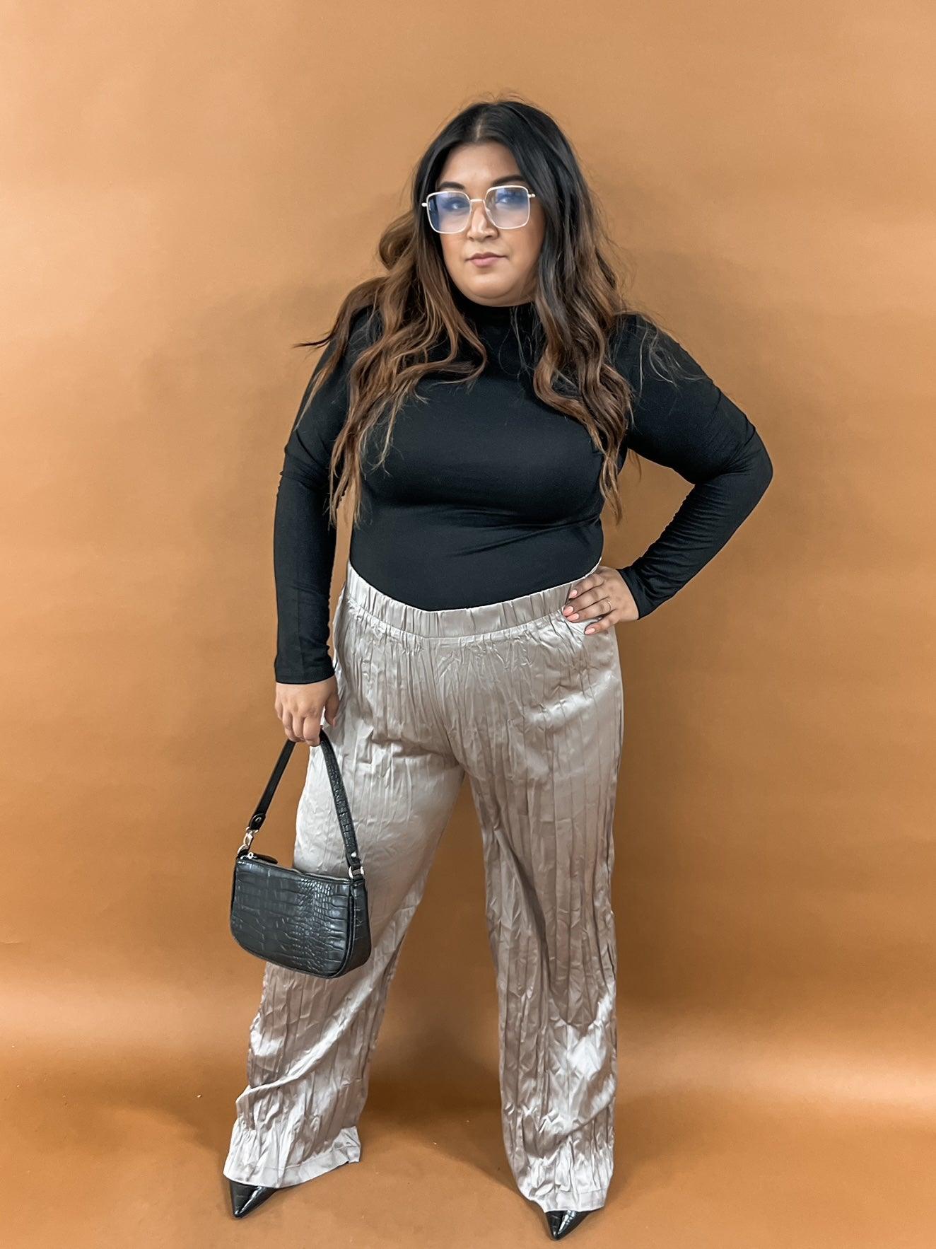 Lex Satin Crinkle Pants – F+I Collective