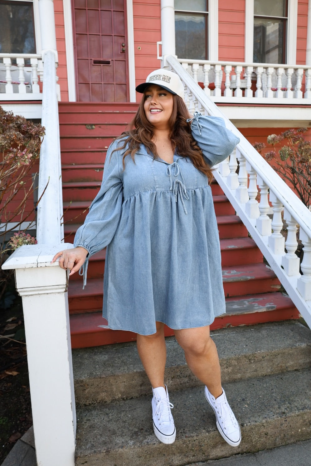 Leighton Lightweight Denim Babydoll Dress