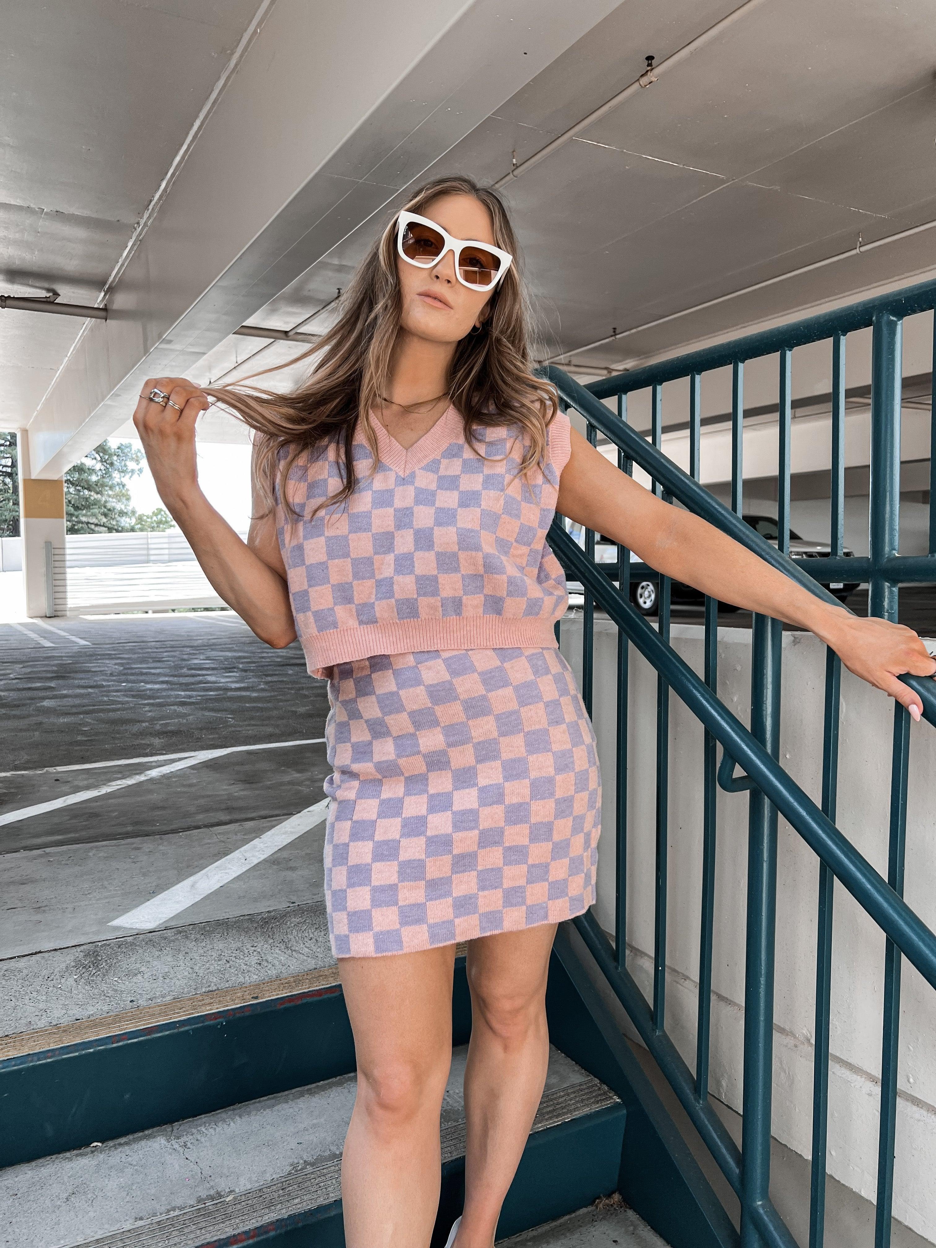 Checkered two 2025 piece outfit