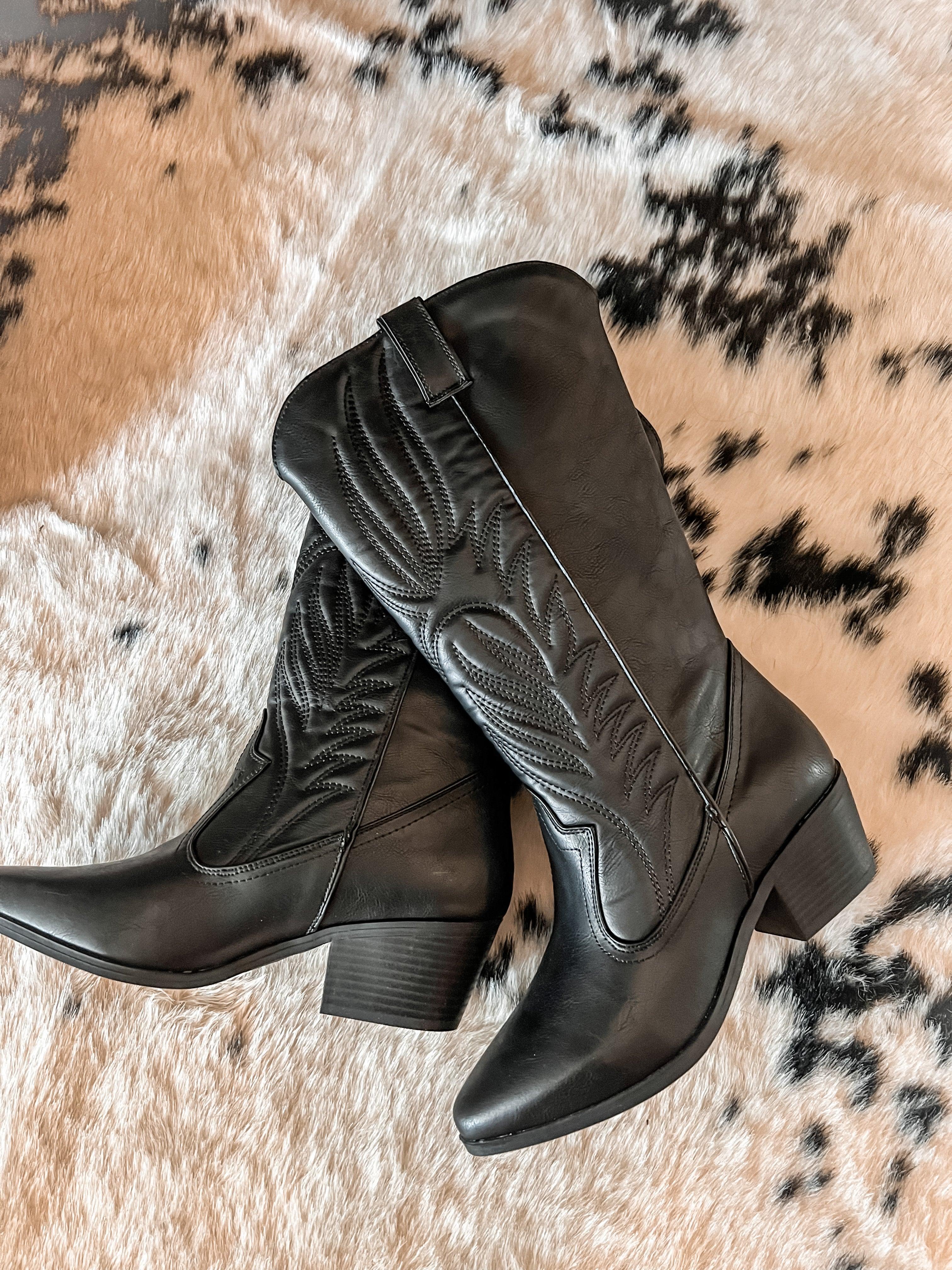 Girls black 2024 cowboy boots